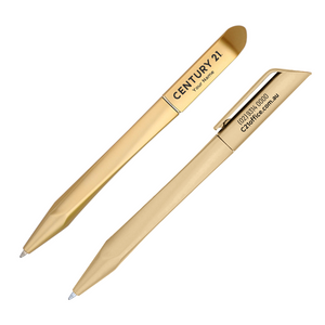CENTURY 21 Champagne Gold Pen - Your Logo Clip + Side