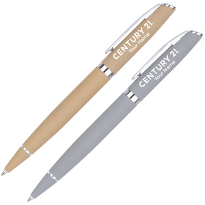 Belvedere Matt Rubber Coated Metal Pen - Your Logo - NEW!!