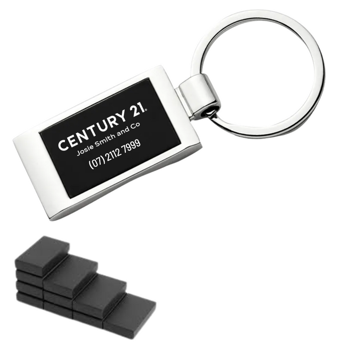 Wave Metal Key Ring - Your Logo