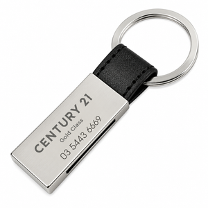 Premium Vegan Leather Keyring, Laser Engraved with Your Logo
