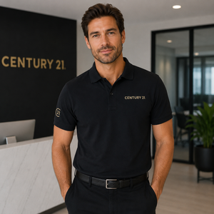 Modern Fit Cotton Pique Knit Polo, Mens | Black