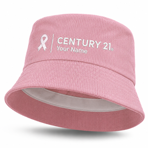 CENTURY 21® Pink Ribbon Corduroy Bucket Hat – Personalised