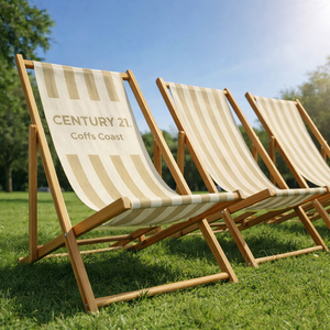 Deck Chair with Wooden Frame