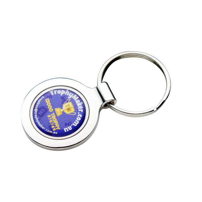 Printed Dome Metal Keyring - Your Logo - NEW