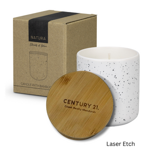 NATURA Candle with Bamboo Lid - Your Name/Logo