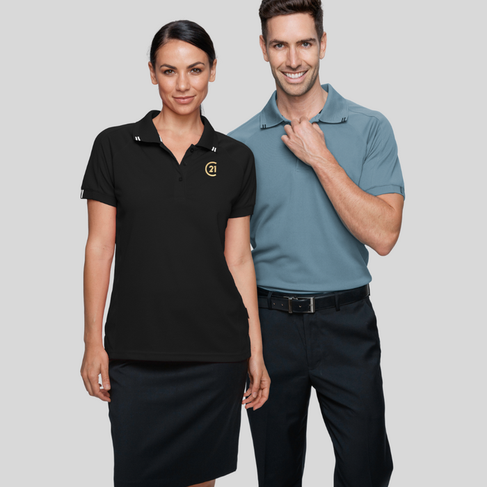 Black Flinders Ladies Polo - 2 Position Embroidery