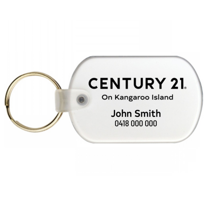 White Soft Key Tag - Your Logo