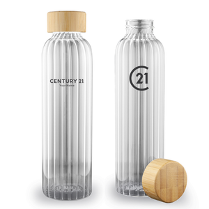 Ribbed Glass Drink Bottle - Your Logo
