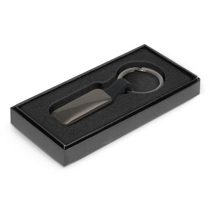 Altos Silicone + Metal Gunmetal Keyring - Your Logo