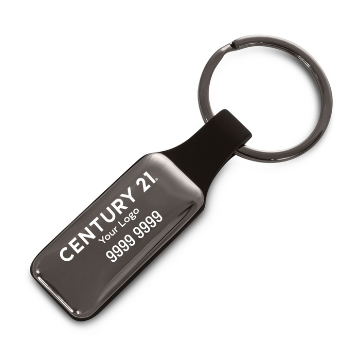 Altos Silicone + Metal Gunmetal Keyring - Your Logo