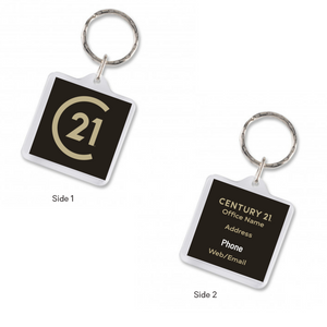 Square Lens Keyring with Your Logo - 2 Side Print