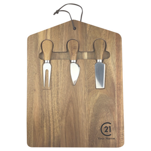 TREKK Acacia Cheeseboard Gift Set - Your Logo