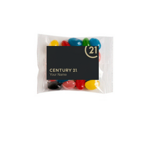 Jelly Beans Your Logo, Mix of White, Black and Yellow - 25g